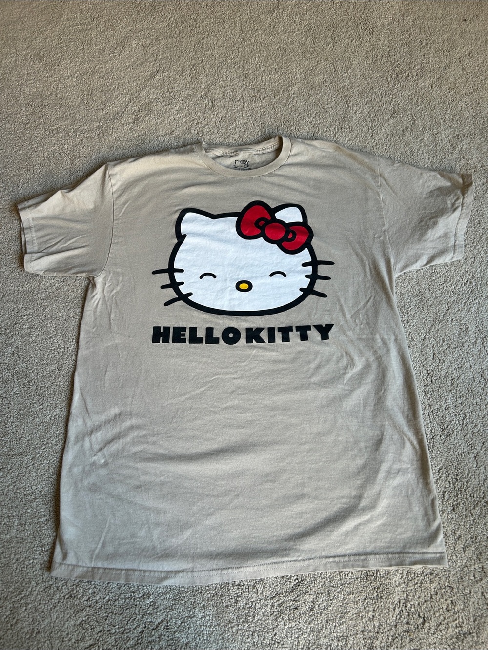 Hello Kitty Cream Tee with Red Bow Graphic